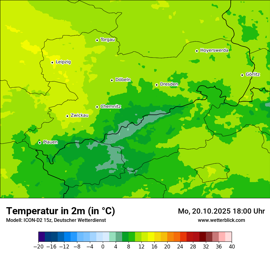 Modellkarten Temperatur