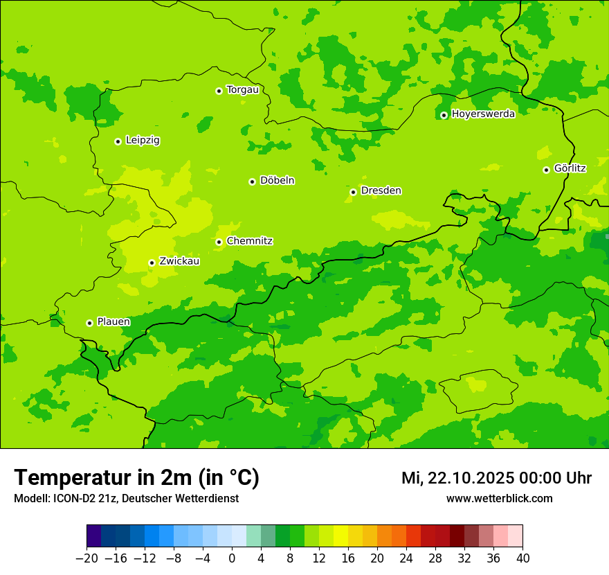 Modellkarten Temperatur