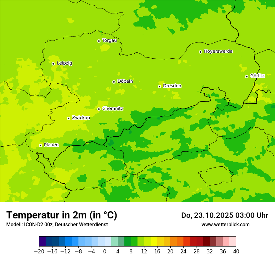 Modellkarten Temperatur
