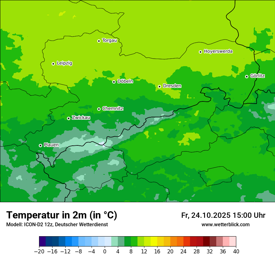 Modellkarten Temperatur