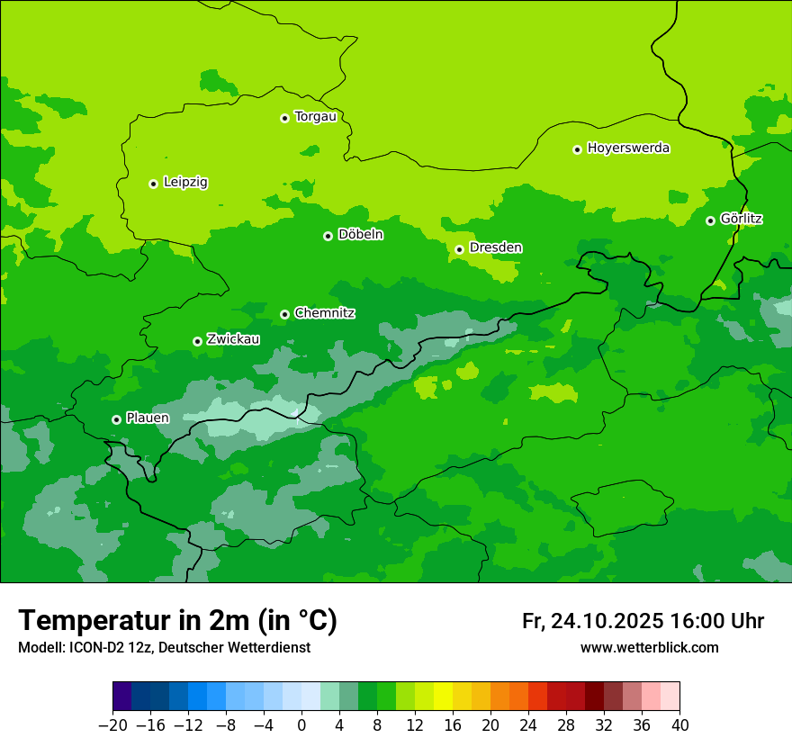 Modellkarten Temperatur
