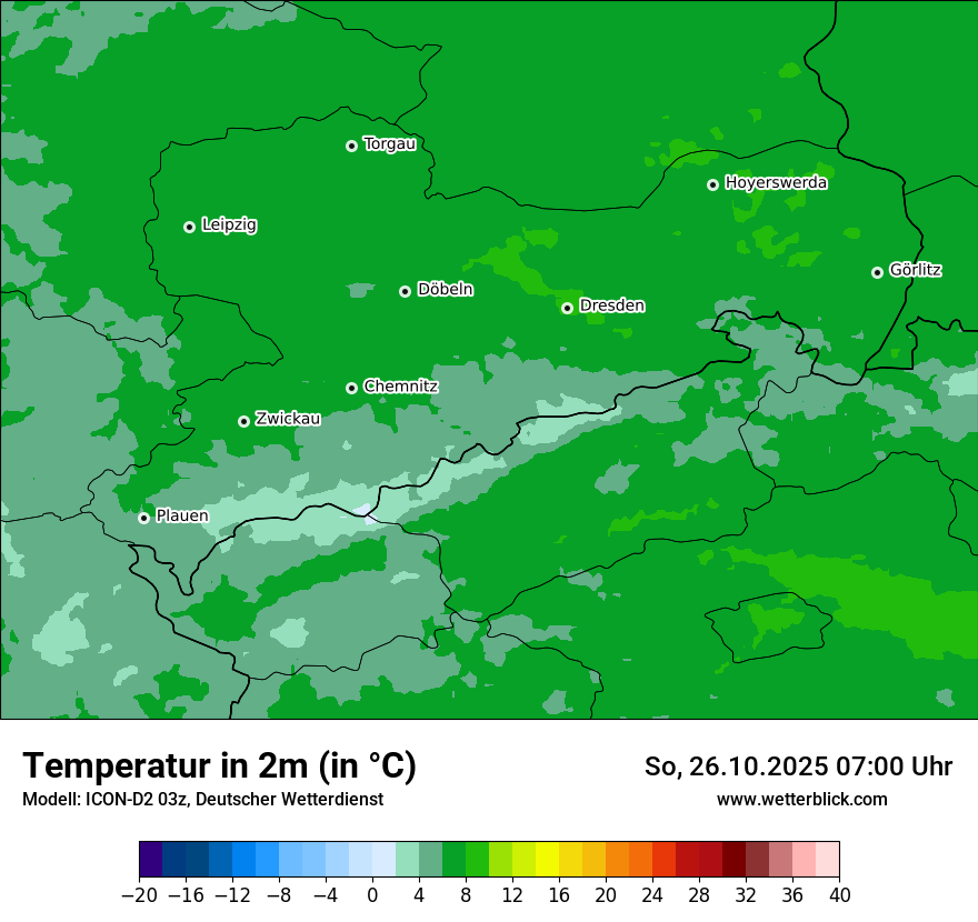 Modellkarten Temperatur