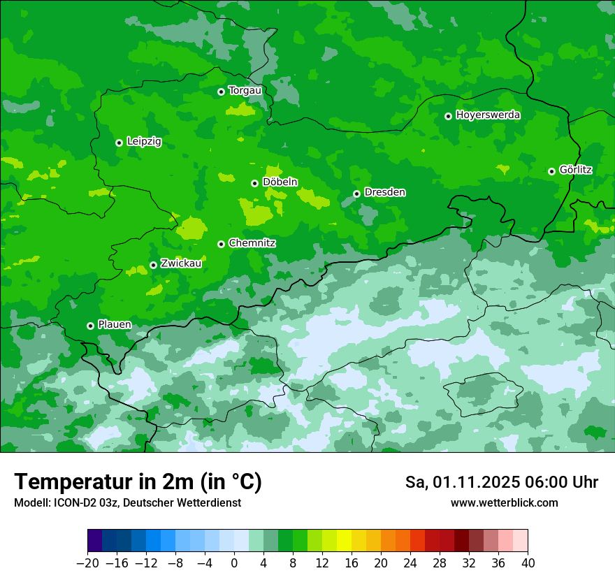 Modellkarten Temperatur