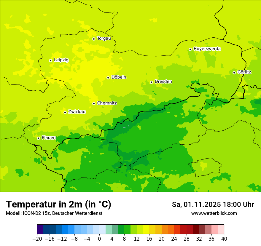 Modellkarten Temperatur