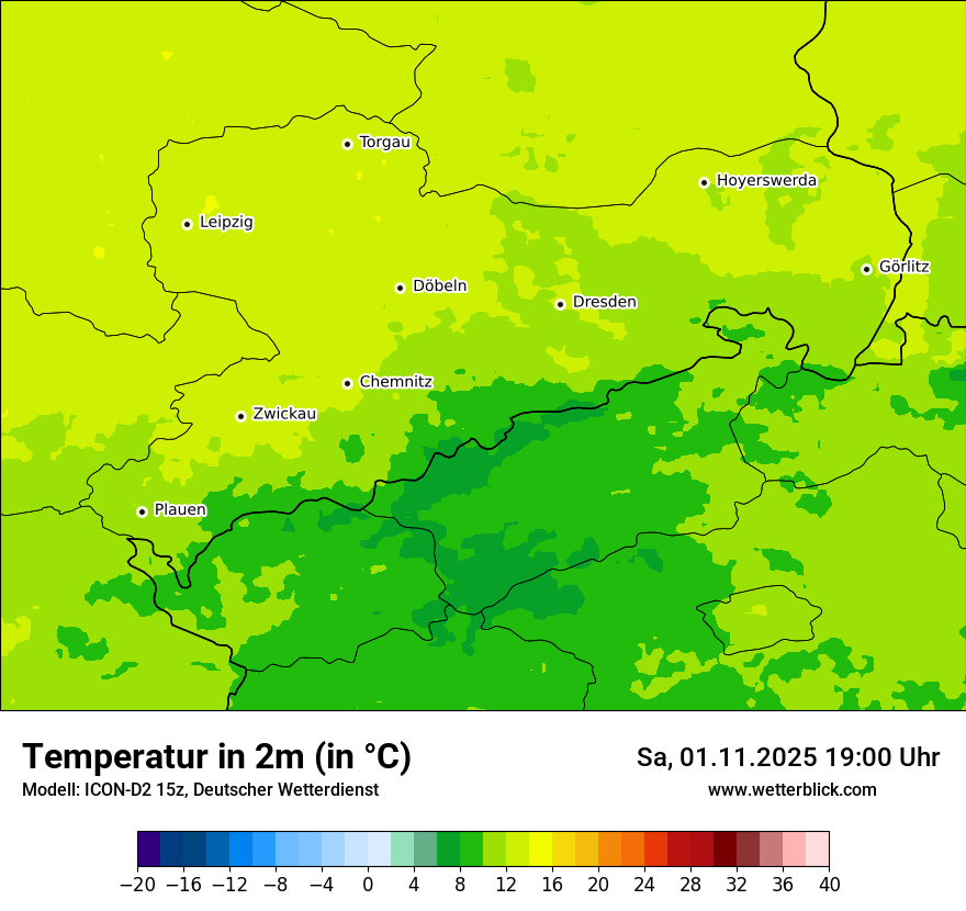 Modellkarten Temperatur