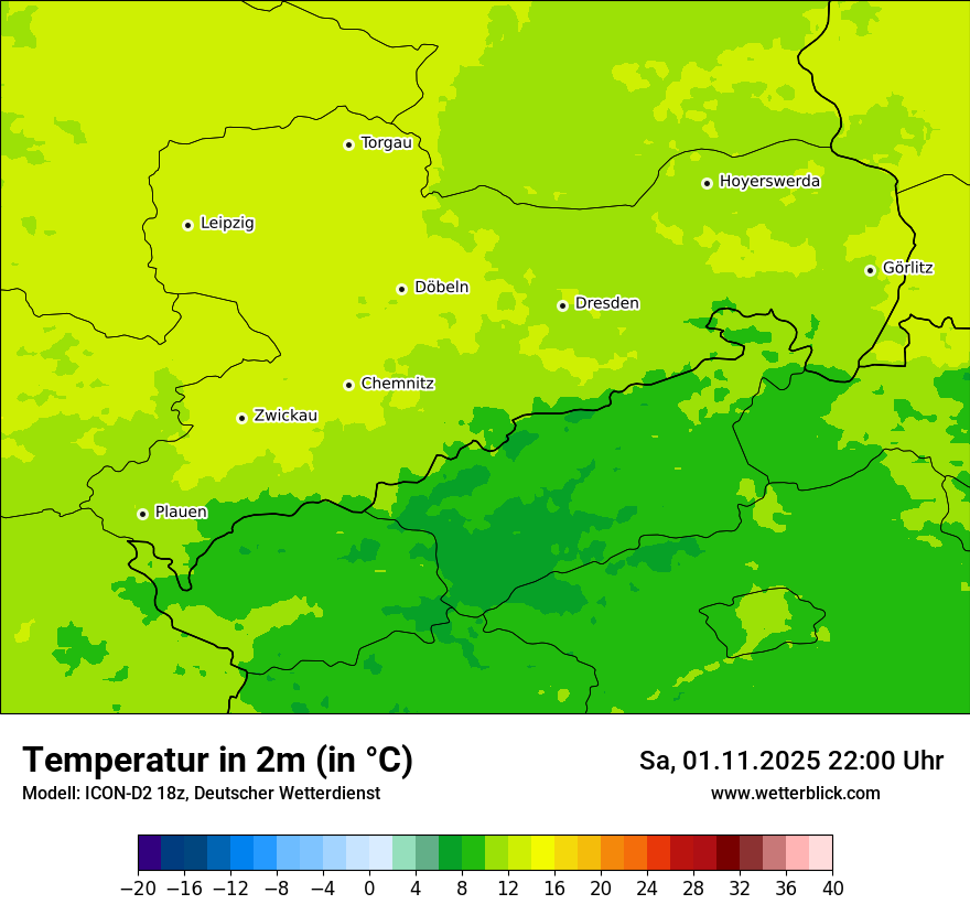Modellkarten Temperatur
