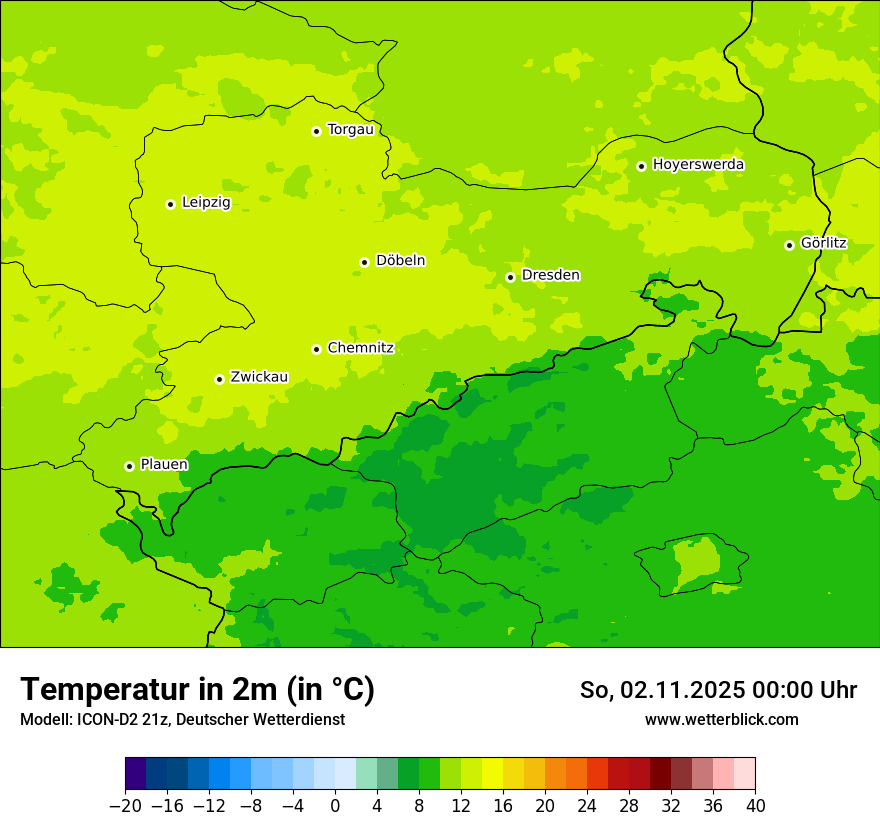 Modellkarten Temperatur