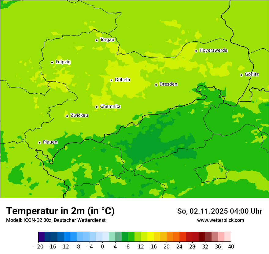 Modellkarten Temperatur