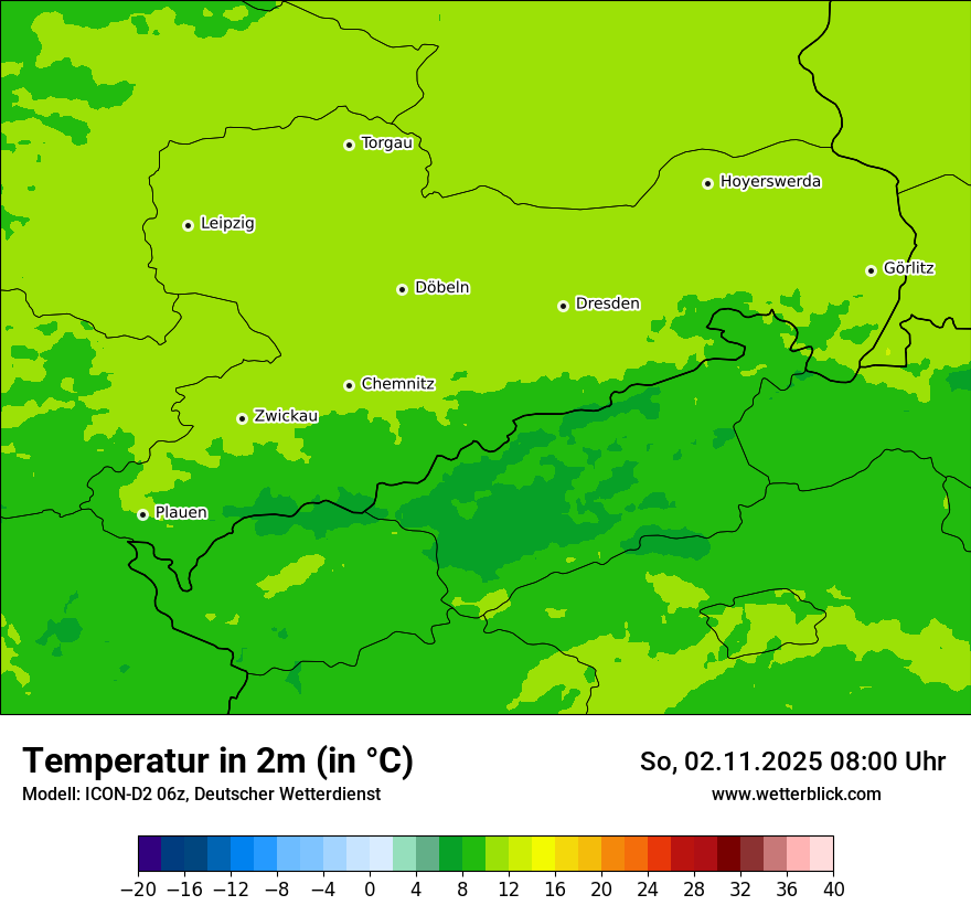 Modellkarten Temperatur