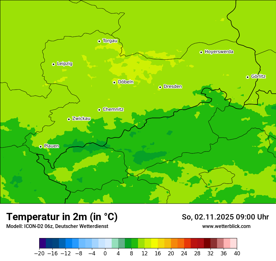 Modellkarten Temperatur