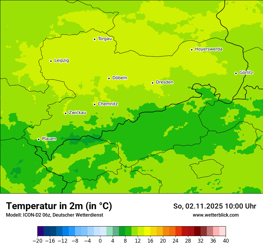 Modellkarten Temperatur