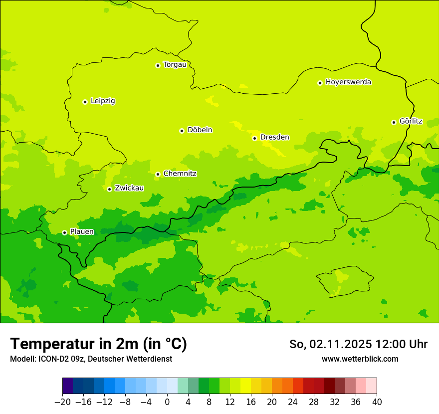 Modellkarten Temperatur