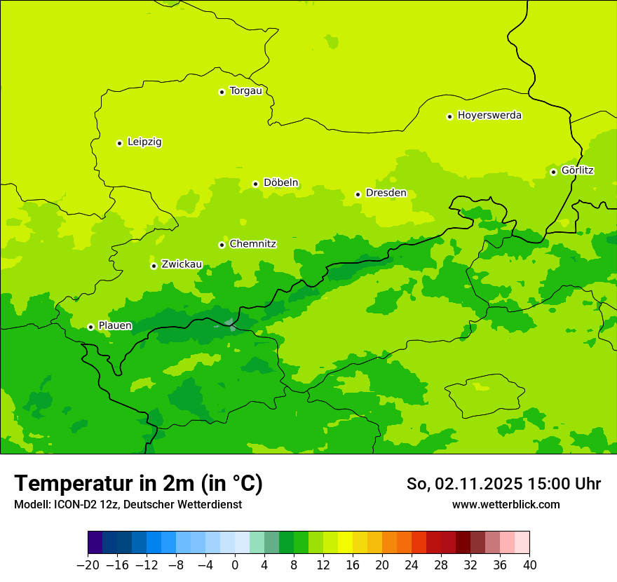 Modellkarten Temperatur