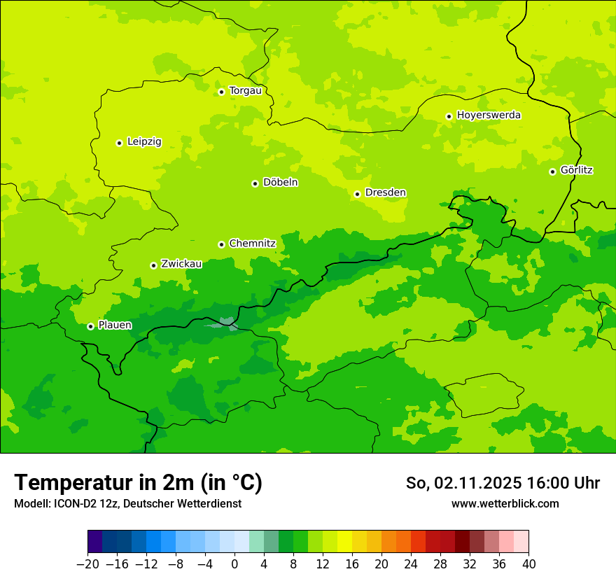 Modellkarten Temperatur