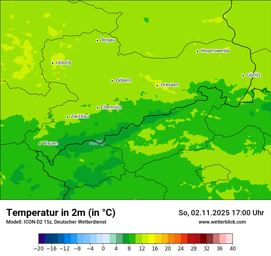 Modellkarten Temperatur