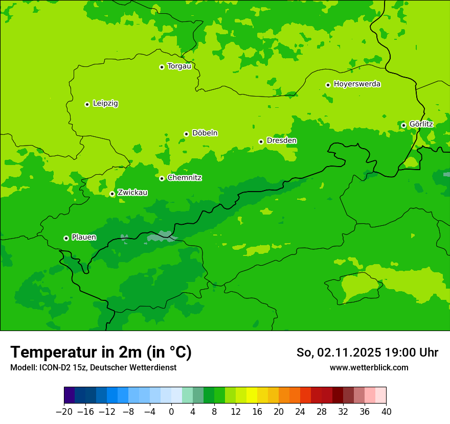 Modellkarten Temperatur