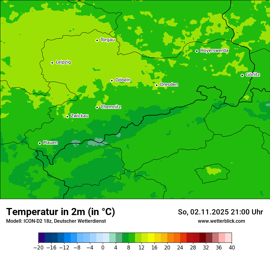 Modellkarten Temperatur
