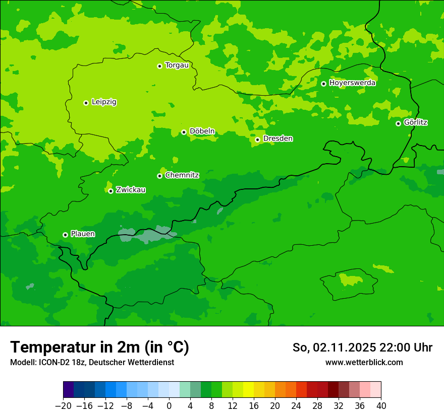 Modellkarten Temperatur