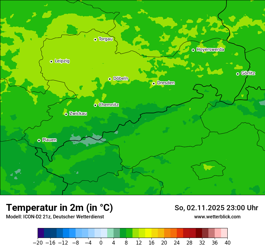 Modellkarten Temperatur