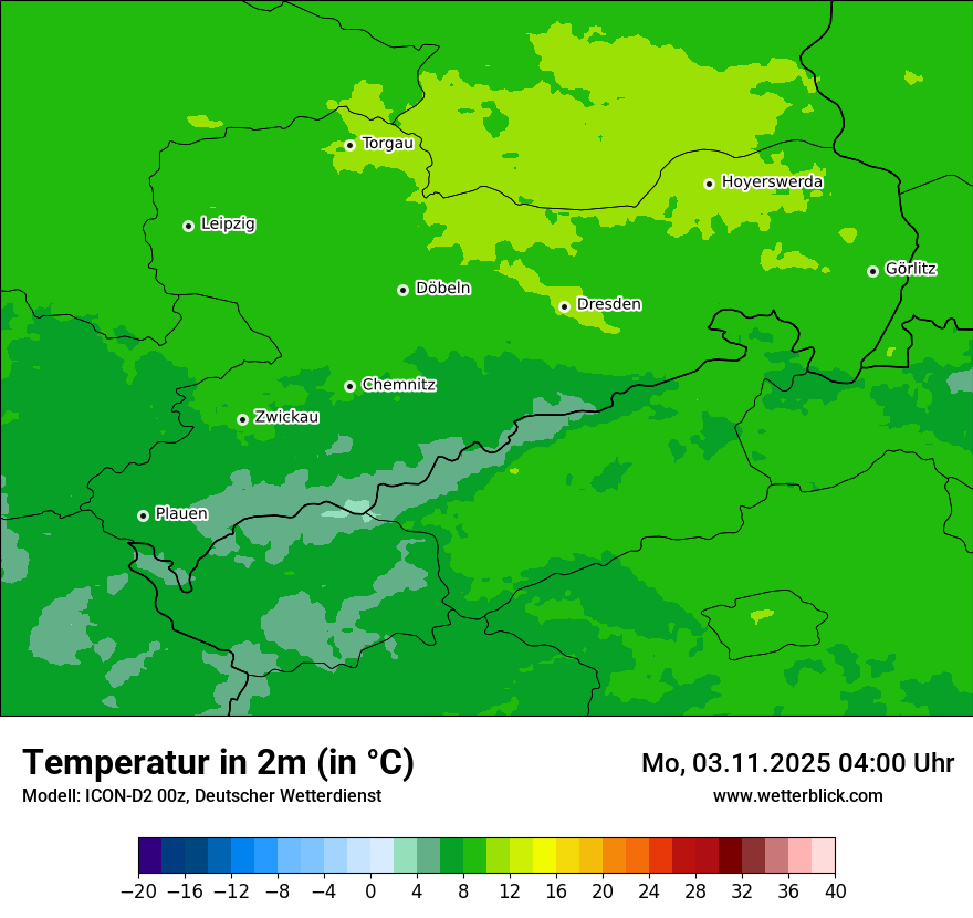 Modellkarten Temperatur