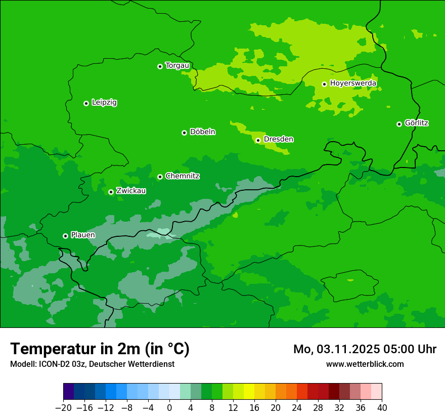 Modellkarten Temperatur