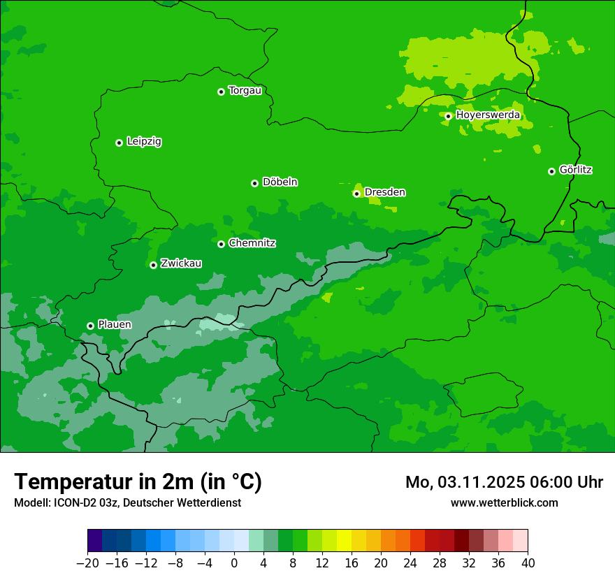 Modellkarten Temperatur