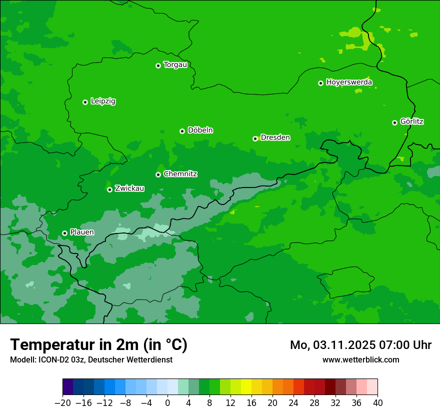 Modellkarten Temperatur