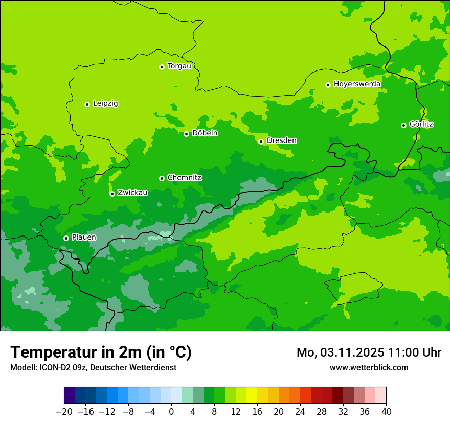 Modellkarten Temperatur