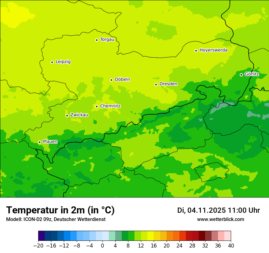 Modellkarten Temperatur