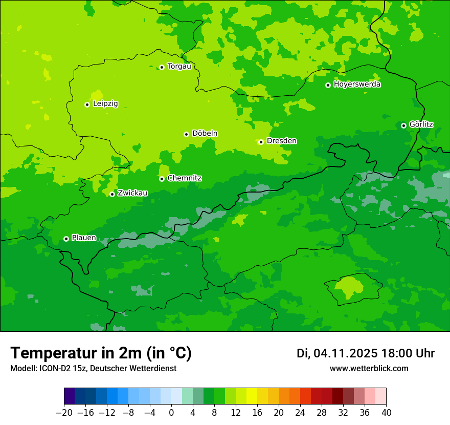 Modellkarten Temperatur