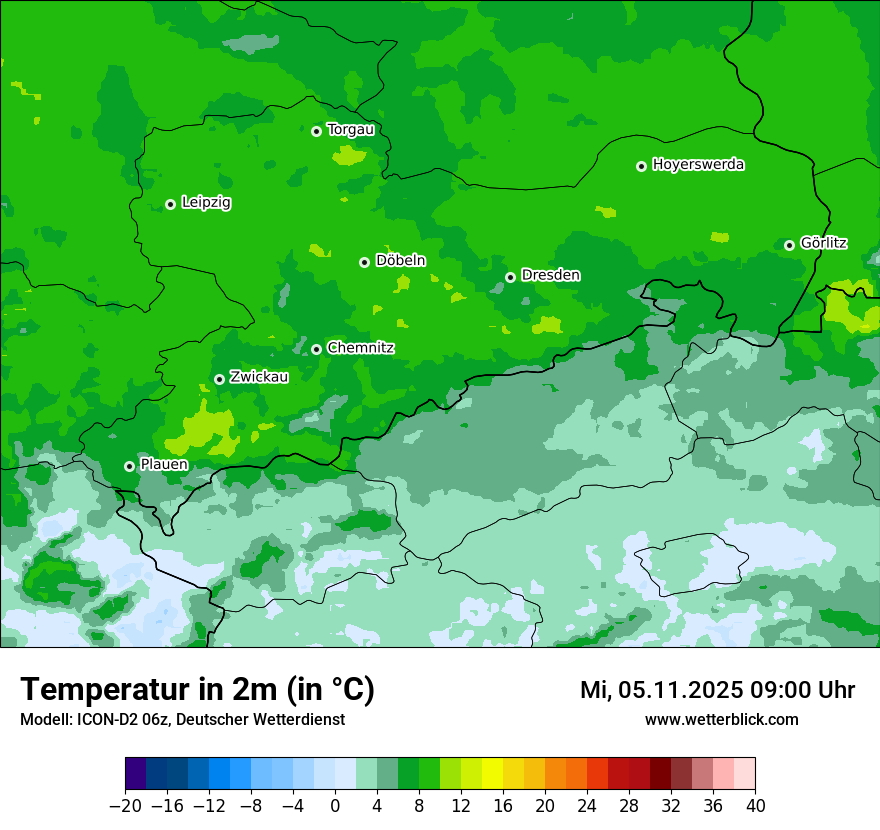 Modellkarten Temperatur