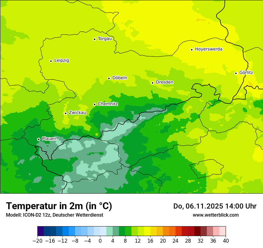 Modellkarten Temperatur