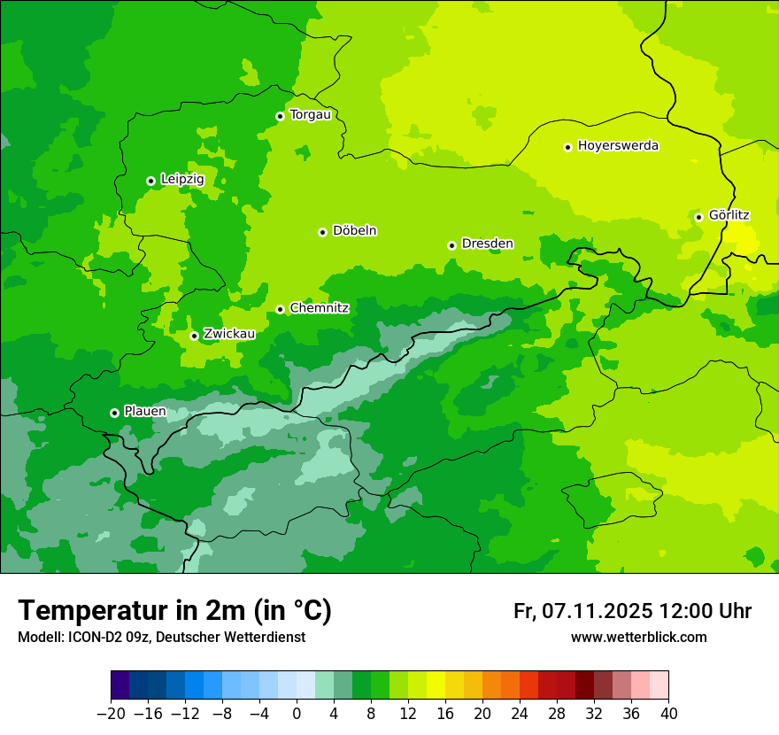 Modellkarten Temperatur