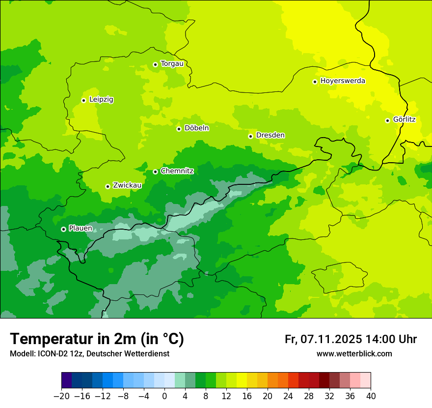 Modellkarten Temperatur