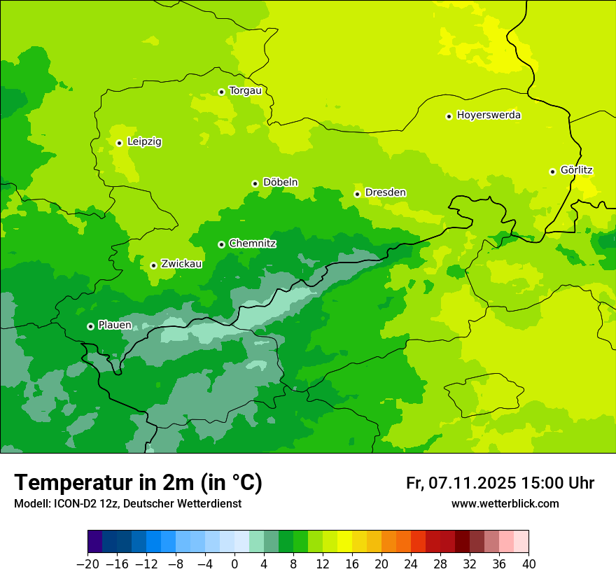Modellkarten Temperatur