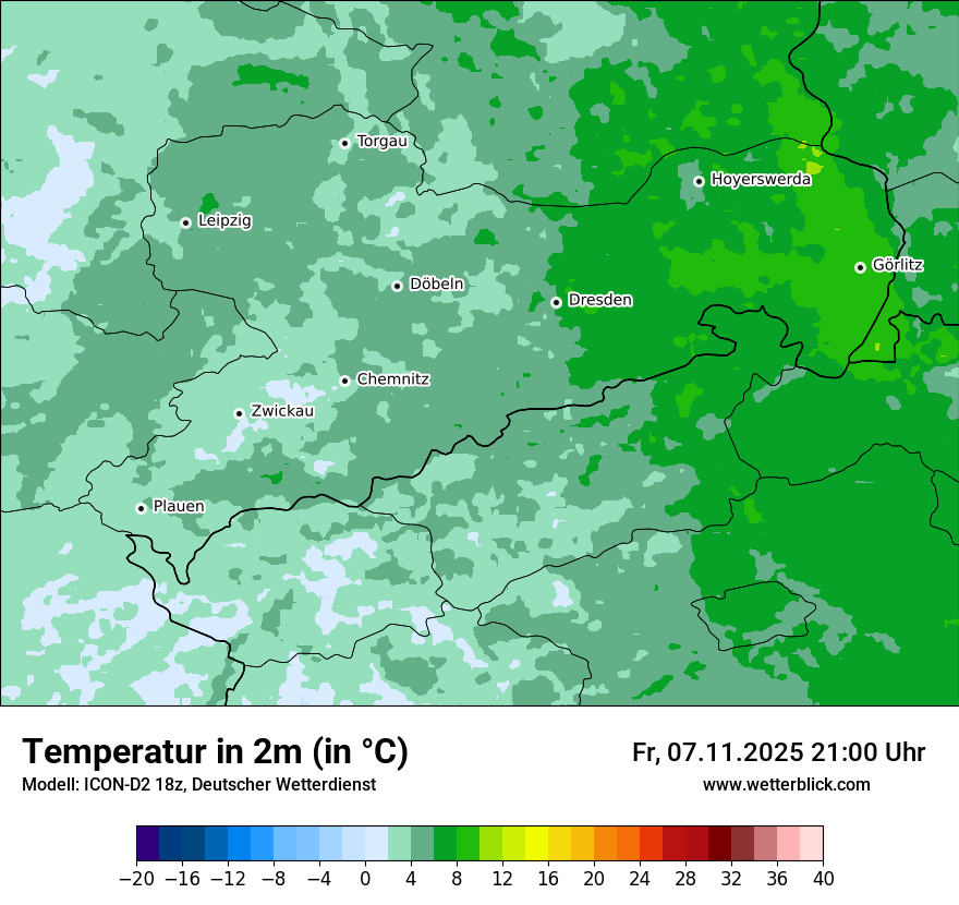 Modellkarten Temperatur