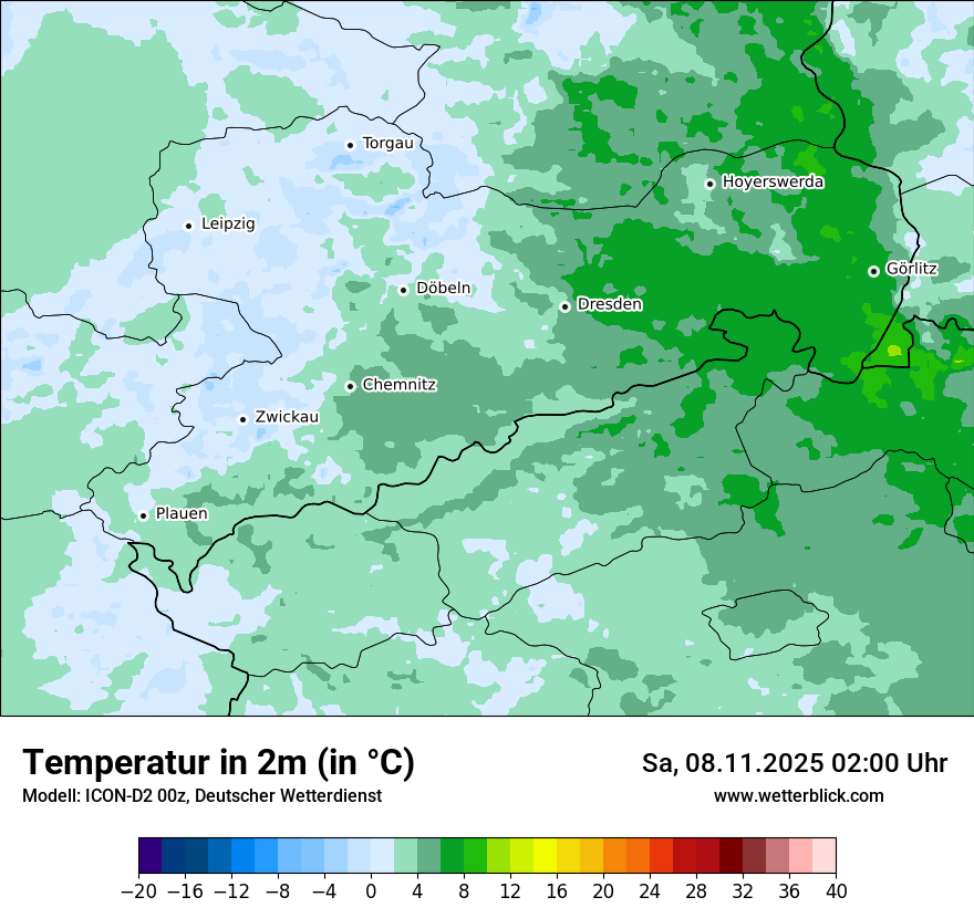 Modellkarten Temperatur