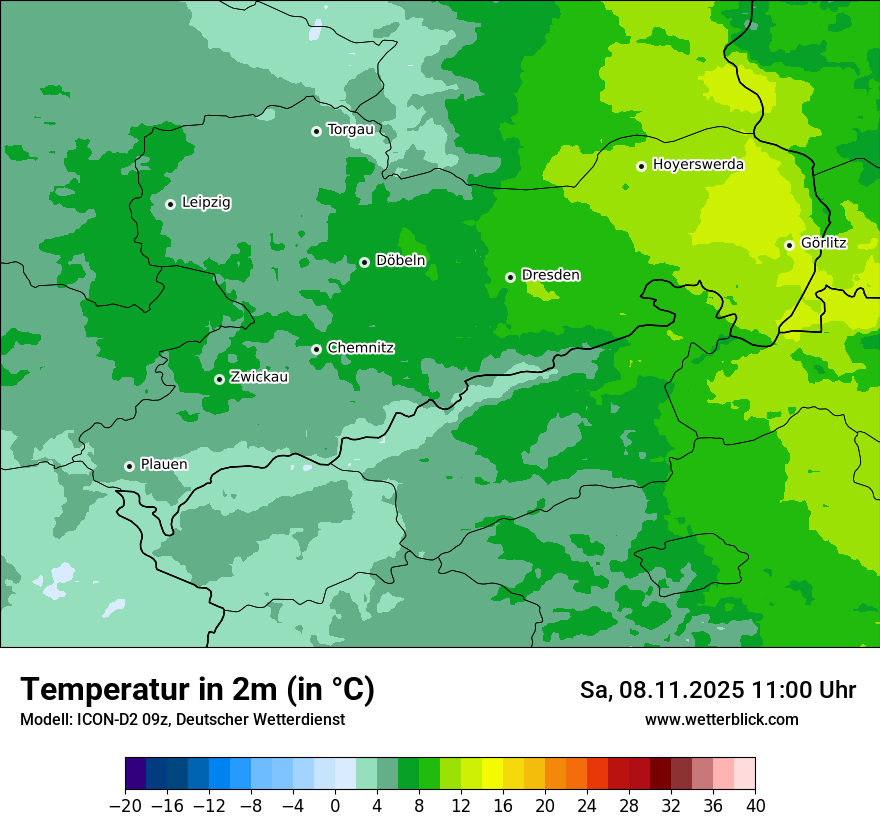 Modellkarten Temperatur
