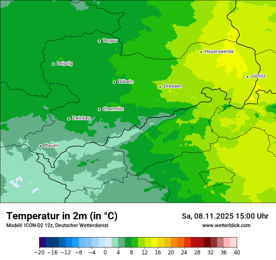 Modellkarten Temperatur
