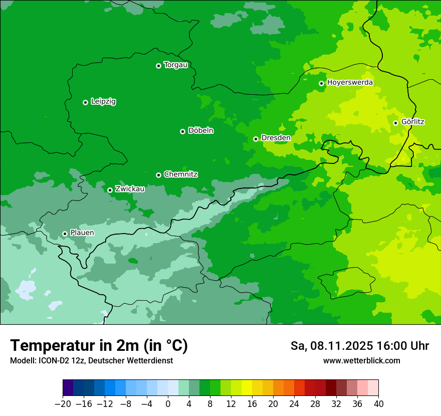 Modellkarten Temperatur