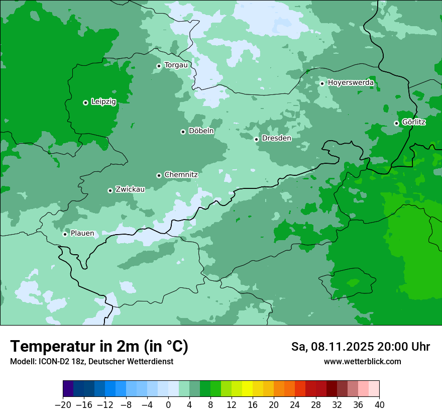 Modellkarten Temperatur