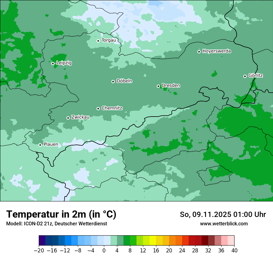 Modellkarten Temperatur