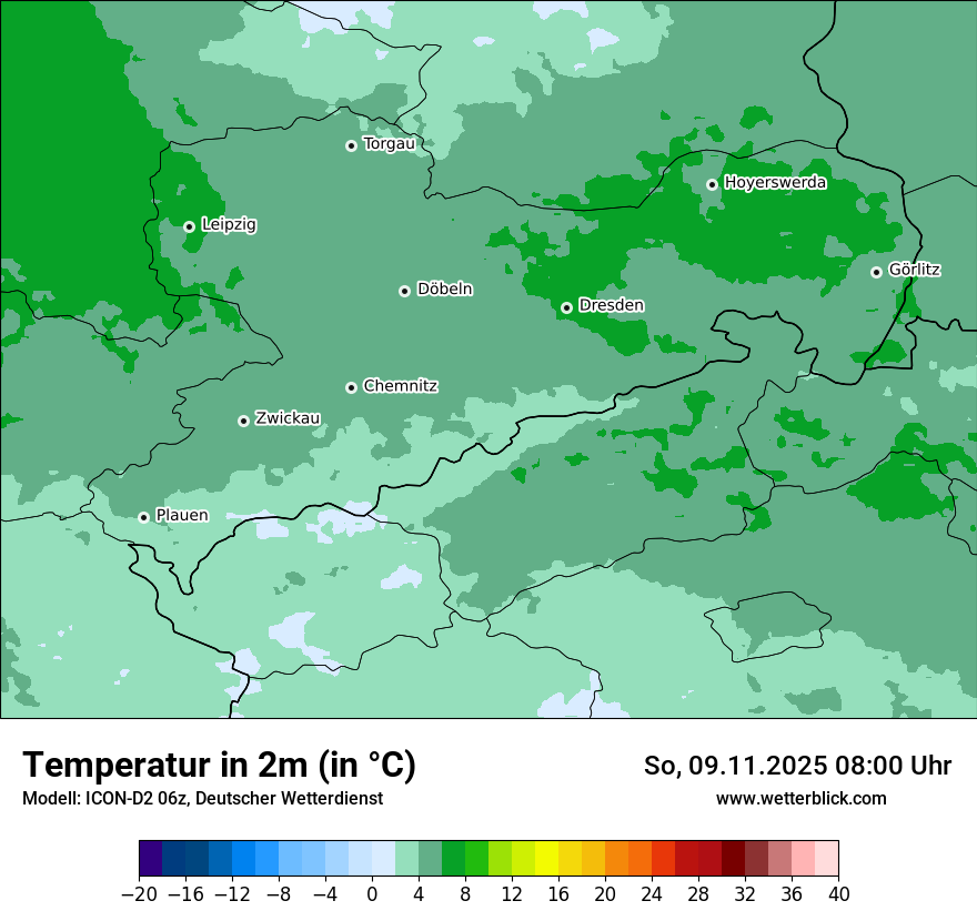Modellkarten Temperatur