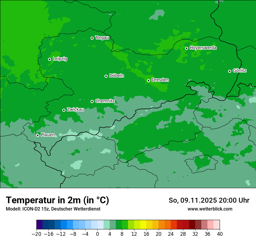 Modellkarten Temperatur