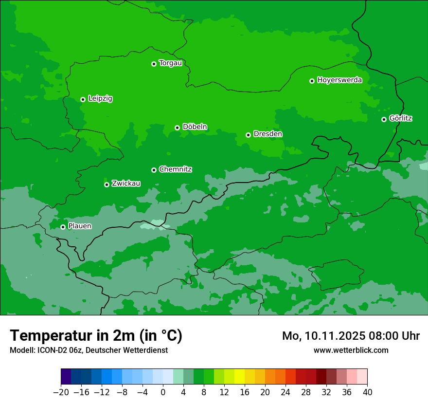 Modellkarten Temperatur