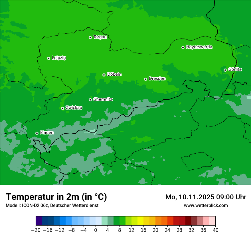 Modellkarten Temperatur