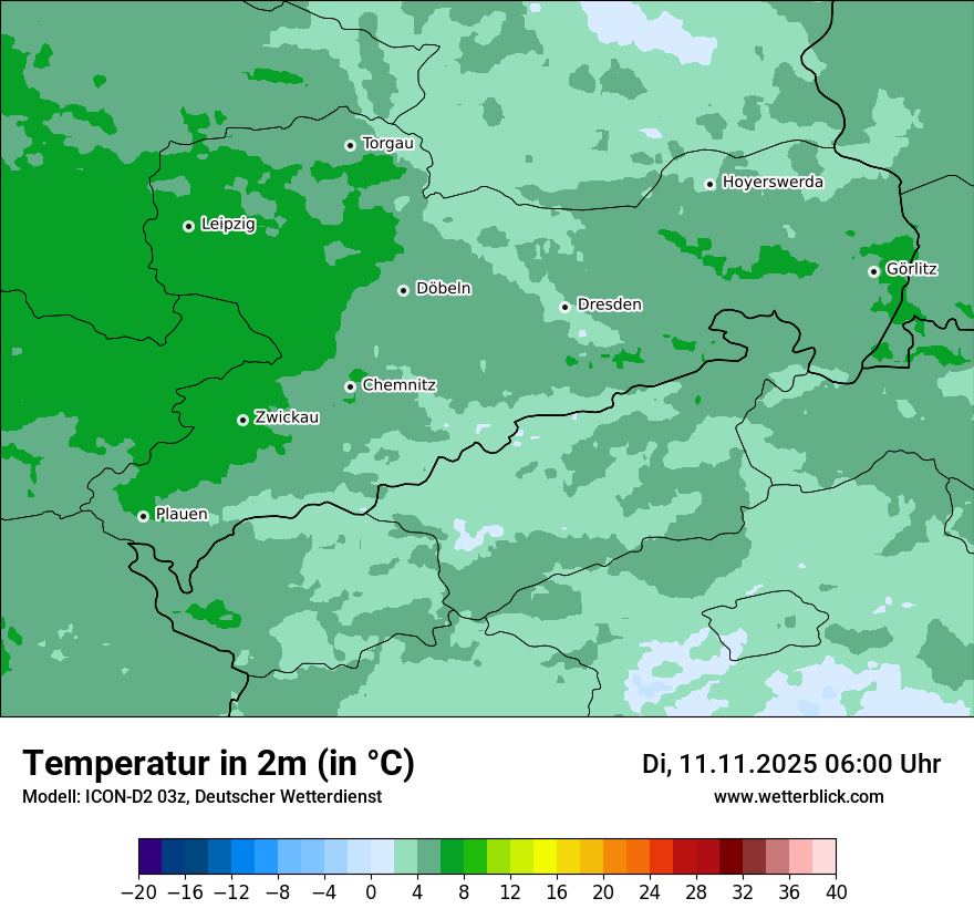 Modellkarten Temperatur