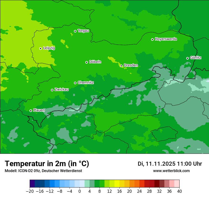 Modellkarten Temperatur
