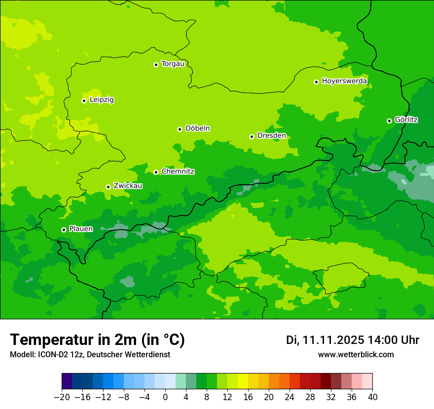 Modellkarten Temperatur
