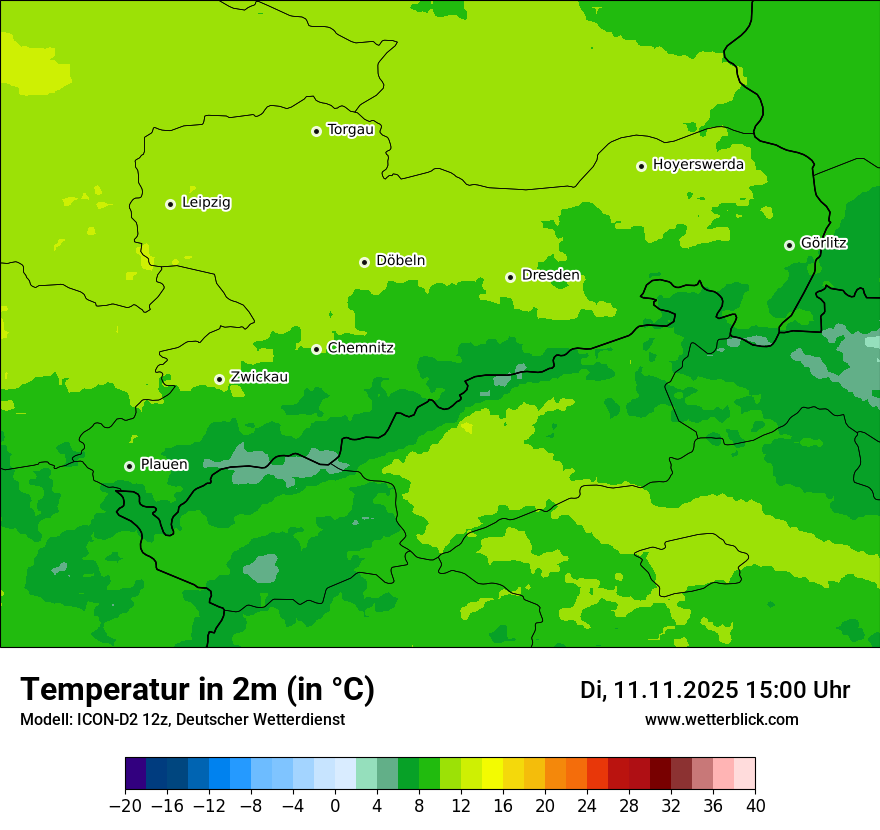 Modellkarten Temperatur